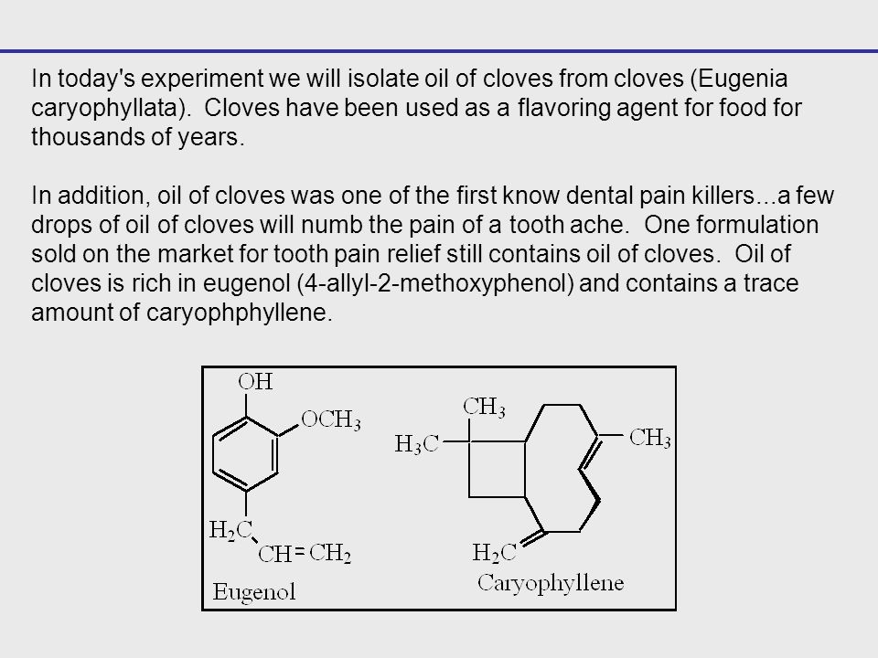 Extraction of Eugenol from Cloves – Lesson Plan for Chemistry Educators